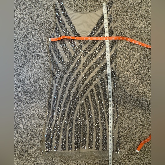 Adrianna Papell Black Sequin Sleeveless Mini Dress - Picture 6 of 6